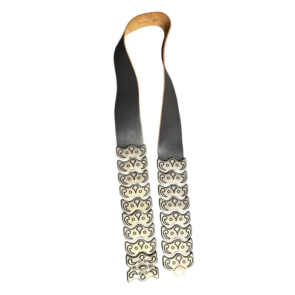 In Transit Soft Leather & Metal Waist Belt Grunge Western Belt Made in France main image 6
